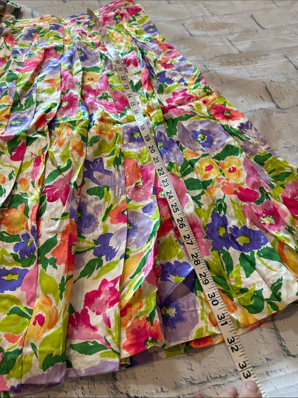 Vintage Della Roufogali Watercolor Floral Puff-Sleeve 2-piece Midi Dress - Picture 15 of 16